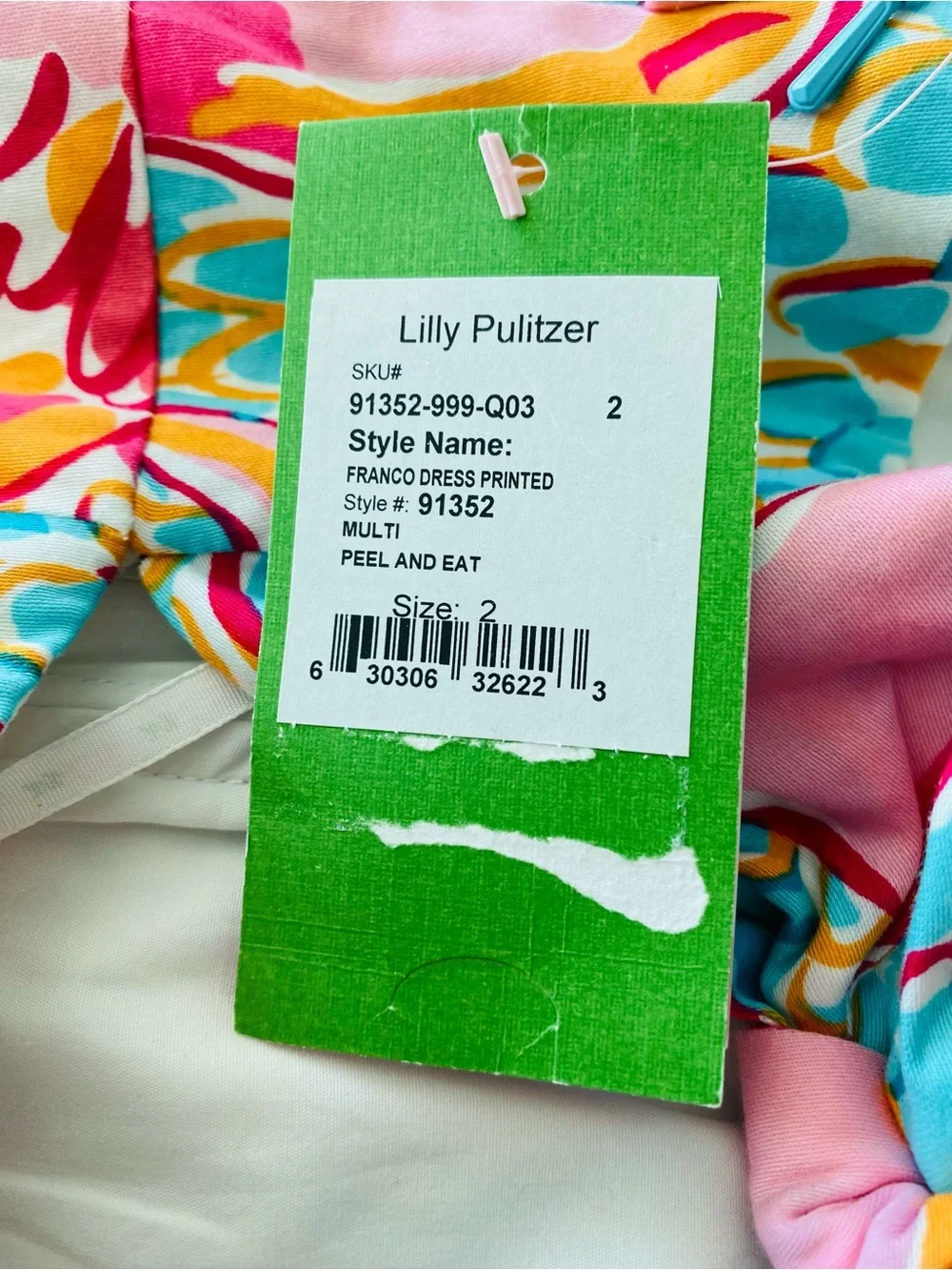 Lilly Pulitzer 2 Tropical Flamingo Shift Dress Franco printed multi peel and eat - Picture 9 of 9